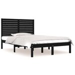 vidaXL Cadre de lit Noir Bois massif 140x190 cm