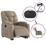 vidaXL Fauteuil inclinable électrique cappuccino similicuir