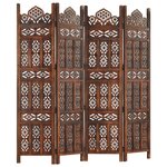 vidaXL Cloison de séparation 4 panneaux Marron 160x165cm Bois manguier