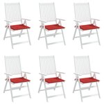 vidaXL Coussins de chaise jardin lot de 6 rouge 40x40x3cm tissu oxford