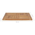 vidaXL Dessus de table Bois de teck solide 60x60x2 5 cm