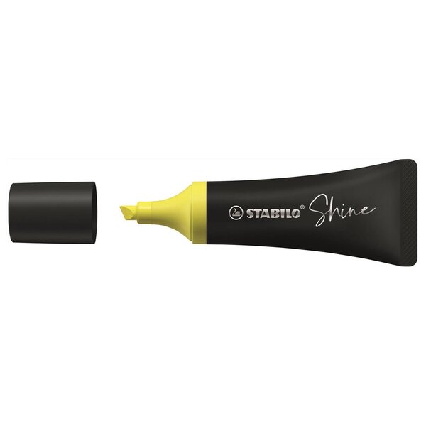 Surligneur shine pointe biseautée jaune stabilo