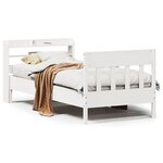 vidaXL Cadre de lit sans matelas blanc 100x200 cm bois de pin massif