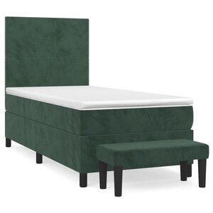 vidaXL Sommier à lattes de lit avec matelas Vert foncé 100x200 cm