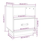 vidaXL Table de chevet Gris 40x34x45 cm Bois de pin massif