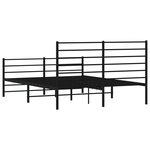 vidaXL Cadre de lit métal avec tête de lit/pied de lit noir 140x190 cm