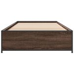 vidaXL Cadre de lit chêne marron 90x200 cm bois d'ingénierie et métal