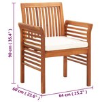 vidaXL Chaises à manger de jardin et coussins lot de 8 Bois acacia