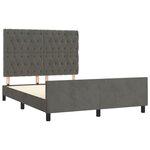 vidaXL Cadre de lit avec tête de lit Gris foncé 140x200 cm Velours