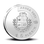 Pièce de monnaie 5 Florin Aruba Yuwana (iguane) 2021 – Argent BE