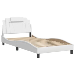 vidaXL Cadre de lit avec tête de lit Blanc 100x200 cm Similicuir