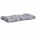 vidaXL Coussins de palette lot de 3 motif à carreaux gris tissu