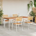 Ensemble de salle à manger de jardin 5 pièces en bois massif de teck vidaXL
