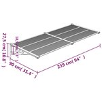 vidaXL Auvent de porte Noir 239x90 cm Polycarbonate