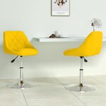 Vidaxl chaises à dîner pivotantes 2 pcs jaune moutarde velours