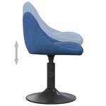 vidaXL Chaises pivotantes à manger lot de 4 bleu velours