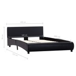 vidaXL Cadre de lit Noir Similicuir 140x200 cm