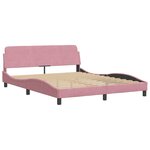 vidaXL Cadre de lit avec lumières LED rose 160x200 cm velours