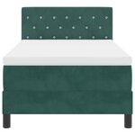 lit box spring vidaXL avec matelas et LED vert foncé 100x200 cm en velours