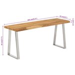 vidaXL Banc avec bord vivant 105 cm bois d'acacia massif