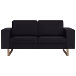 vidaXL Ensemble de canapé 2 Pièces tissu noir