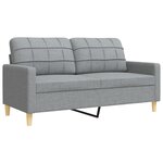 vidaXL Ensemble de canapés 3 Pièces gris clair tissu