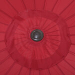 Parasol inclinable rond avec manivelle aluminium fibre de verre polyester diamètre 2 60 m coloris rouge