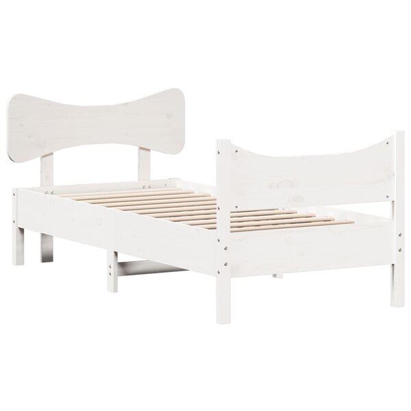 vidaXL Cadre de lit sans matelas blanc 90x200 cm bois de pin massif