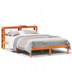vidaXL Cadre de lit avec tête de lit cire marron 140x190cm bois de pin