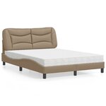 vidaXL Lit avec matelas cappuccino 120x200 cm similicuir