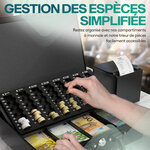 ACROPAQ Caisse monnaie Professionnelle XL 36x27x11cm- Coffret Monnaie Acier- Monnayeur 2 clés Compartiments monnaie- Poignée Robuste
