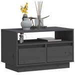 vidaXL Meuble TV Gris 60x35x37 cm Bois de pin massif