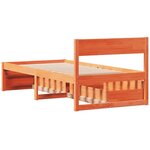 vidaXL Cadre de lit sans matelas cire marron 100x200cm bois pin massif