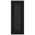 vidaXL Buffet haut Noir 34 5x34x180 cm Bois d'ingénierie
