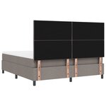 vidaXL Lit Box Spring avec Matelas & LED Taupe 180x200 cm Tissu