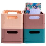 Boîte Pliable The Smart Case Mini Skandi - Vieux Rose - X 4 - Exacompta