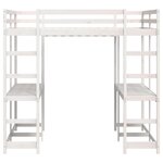 vidaXL Lit superposé et bureau et échelle 140x200cm bois de pin massif