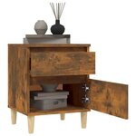 vidaXL Table de chevet Chêne fumé 40x35x50 cm