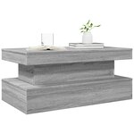 vidaXL Table basse avec lumières LED gris sonoma 90x50x40 cm