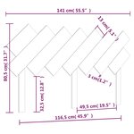 vidaXL Tête de lit 141x3x80 5 cm Bois massif de pin