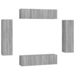 vidaXL Ensemble de meubles TV 6 Pièces Sonoma gris Bois d'ingénierie