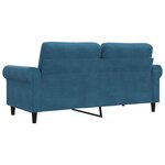 vidaXL Canapé à 2 places Bleu 140 cm Velours