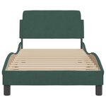 vidaXL Cadre de lit avec tête de lit Vert foncé 90x200 cm Velours