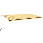 vidaXL Auvent manuel rétractable avec LED 600x350 cm Jaune et blanc