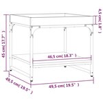 vidaXL Table basse chêne fumé 49 5x49 5x45 cm bois d'ingénierie