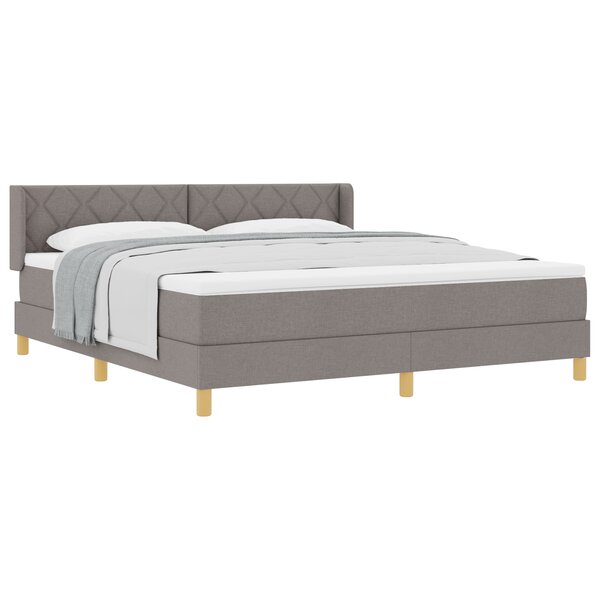 Lit à ressorts vidaXL avec matelas taupe 180x200 cm tissu