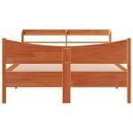 vidaXL Cadre de lit et tête de lit cire marron 135x190 cm bois de pin