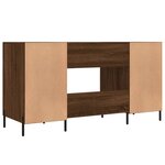 Bureau table poste de travail meuble d'ordinateur informatique étude chêne 140 x 50 x 75 cm bois d'ingénierie brun 02_0023617