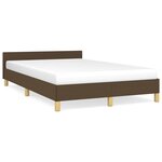 vidaXL Cadre de lit avec tête de lit Marron foncé 120x200 cm Tissu