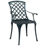 Chaises de jardin vidaXL empilables 4 Pièces vert en aluminium moulé